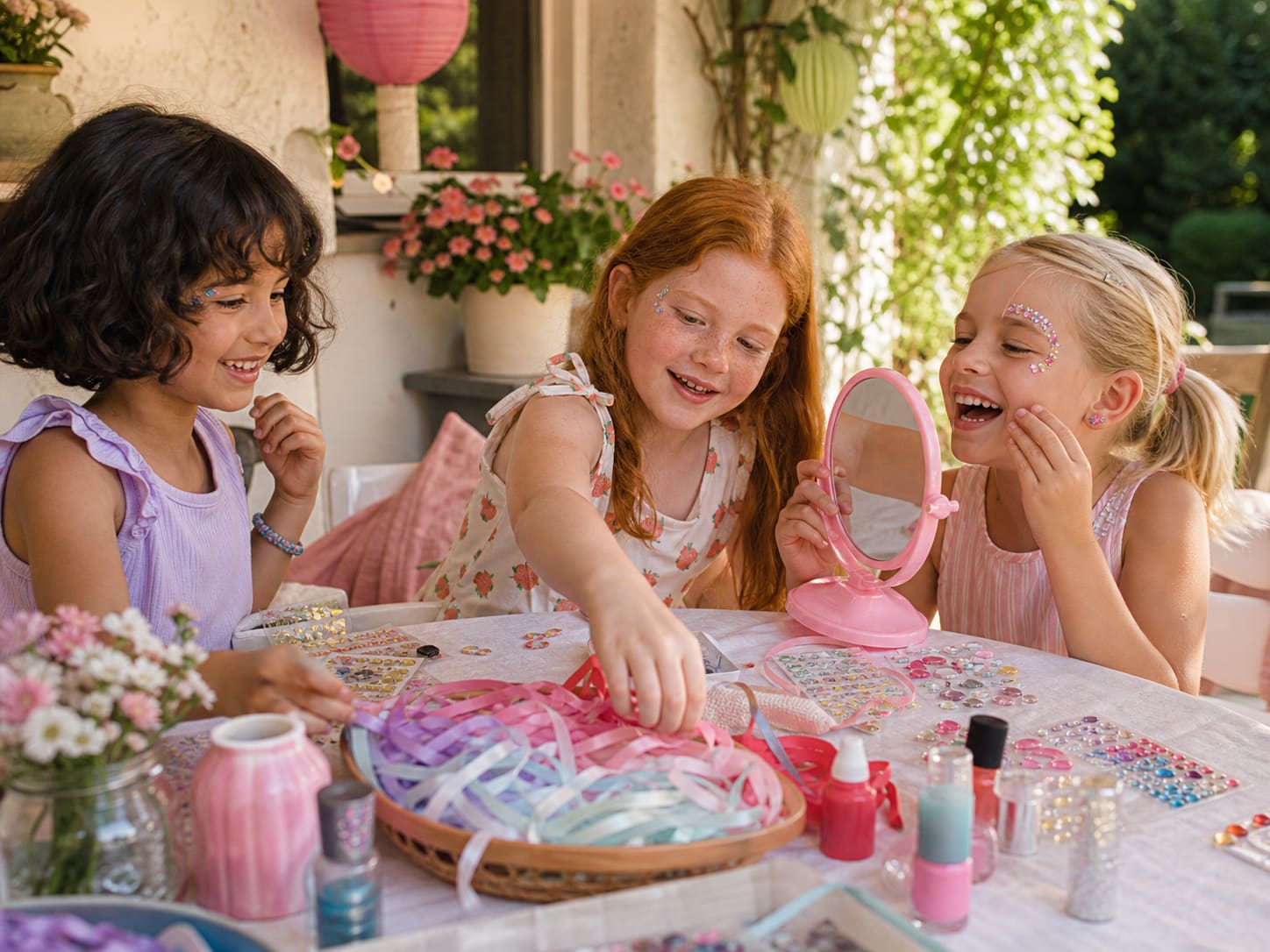 Beauty-Party mit Glitzer, Face-Gems und ruhiger Kreativstation