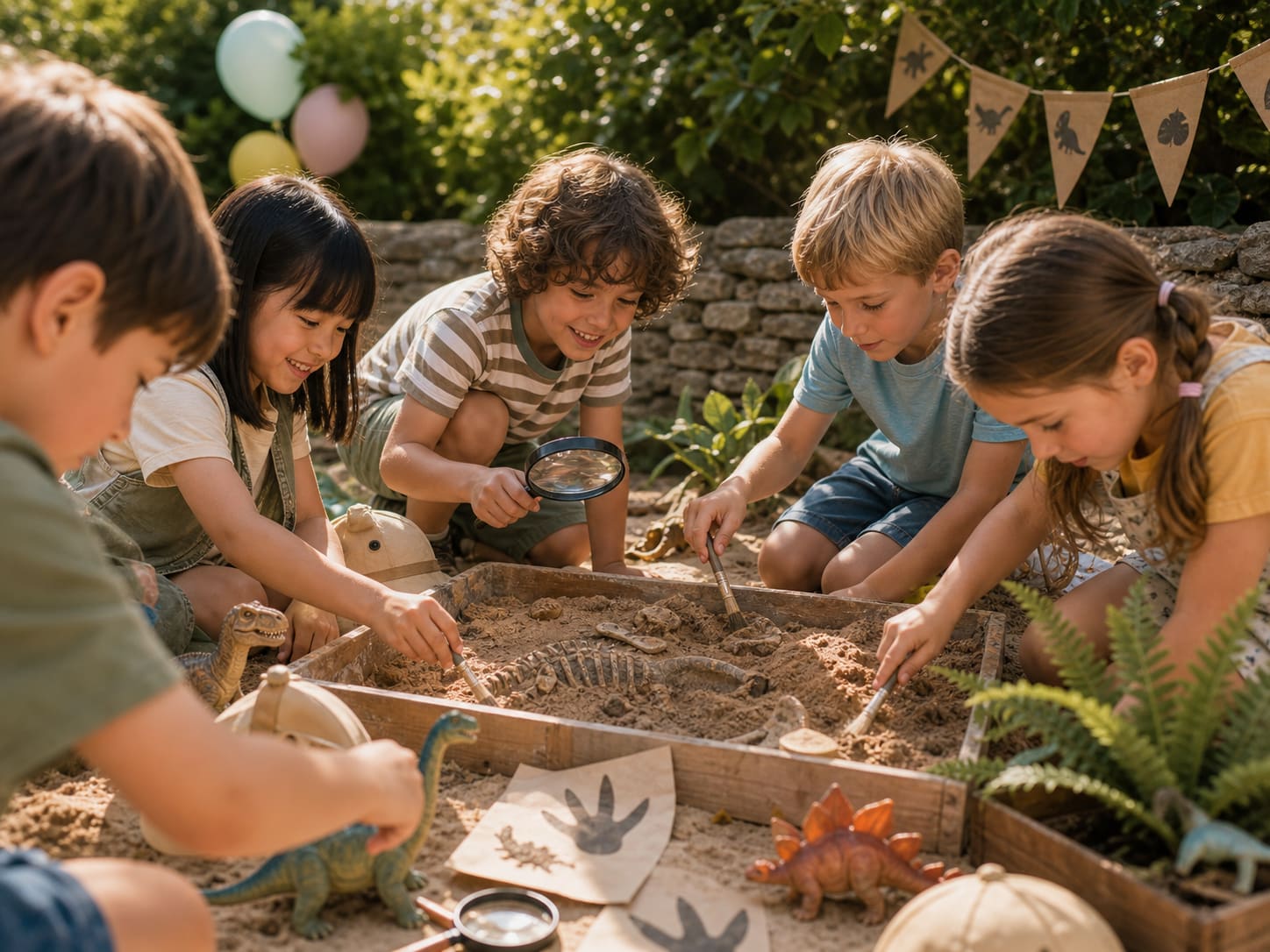Dinosaurier-Expedition mit Fossilien-Suche und Forscheraufgaben